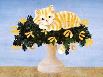  Gato Arte - Donna Masters Gato Kriebel en jarrón